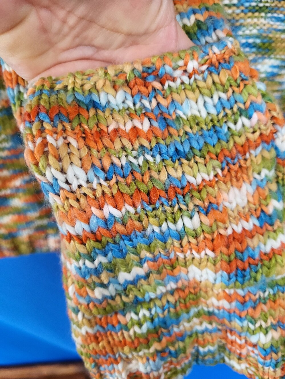 Cardigan Open Front Small Chest 36"Knit Colorful Space Dye Orange - Picture 2 of 8